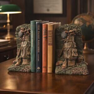 Vintage 90s Resin Golf Bag Bookends Man Cave Sports Decor Golfer Gift